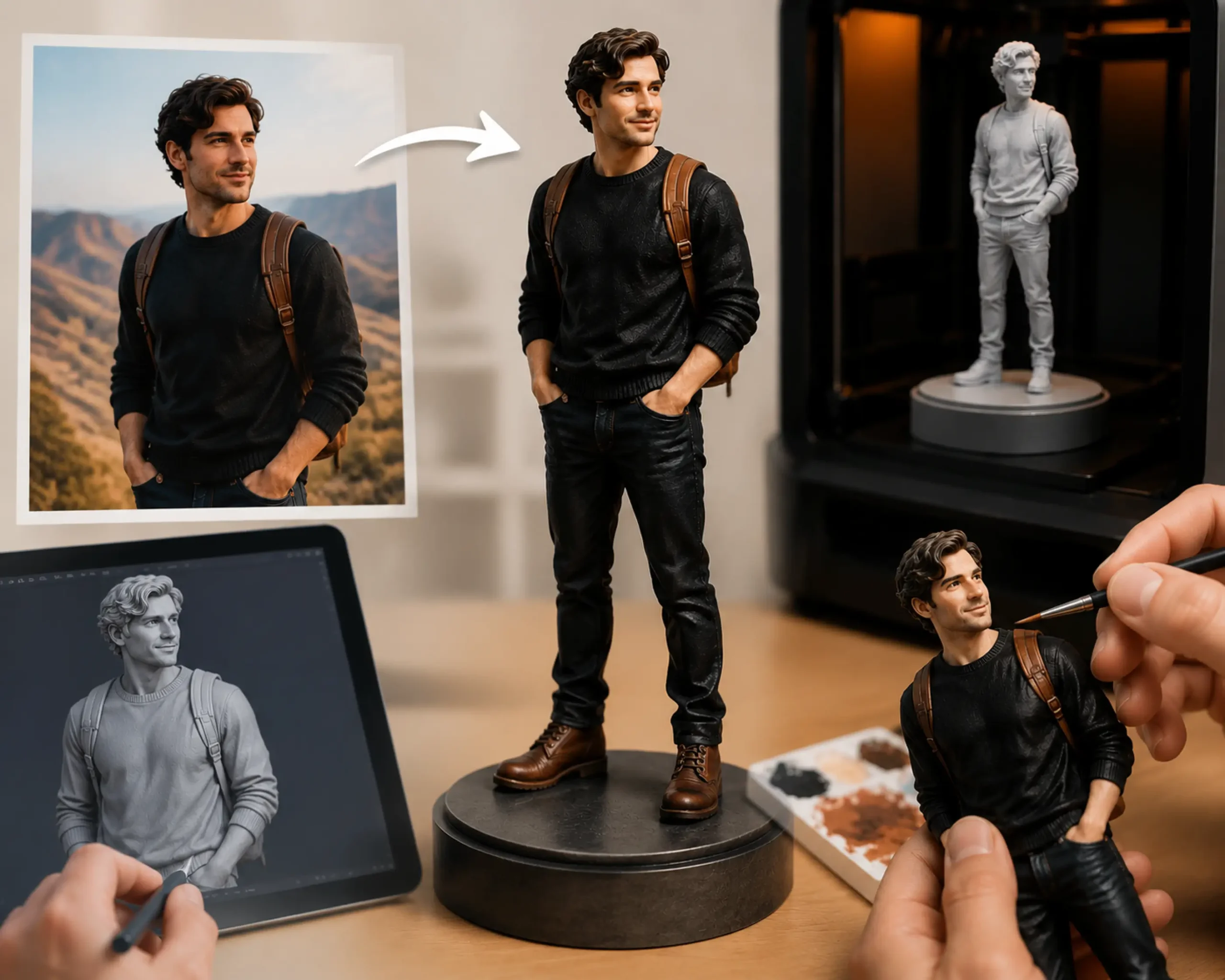 Custom hand-painted figurine