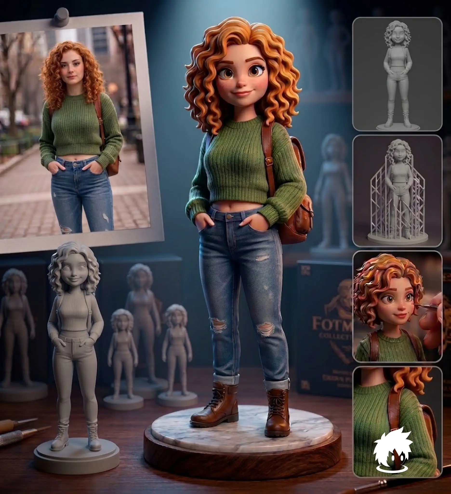 Cinematic style figurine