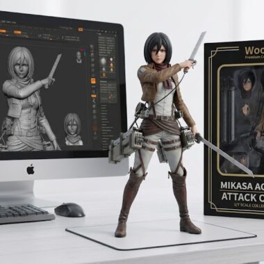 attack on titan figures Attack on Titan Custom collectible determined stance holding blades