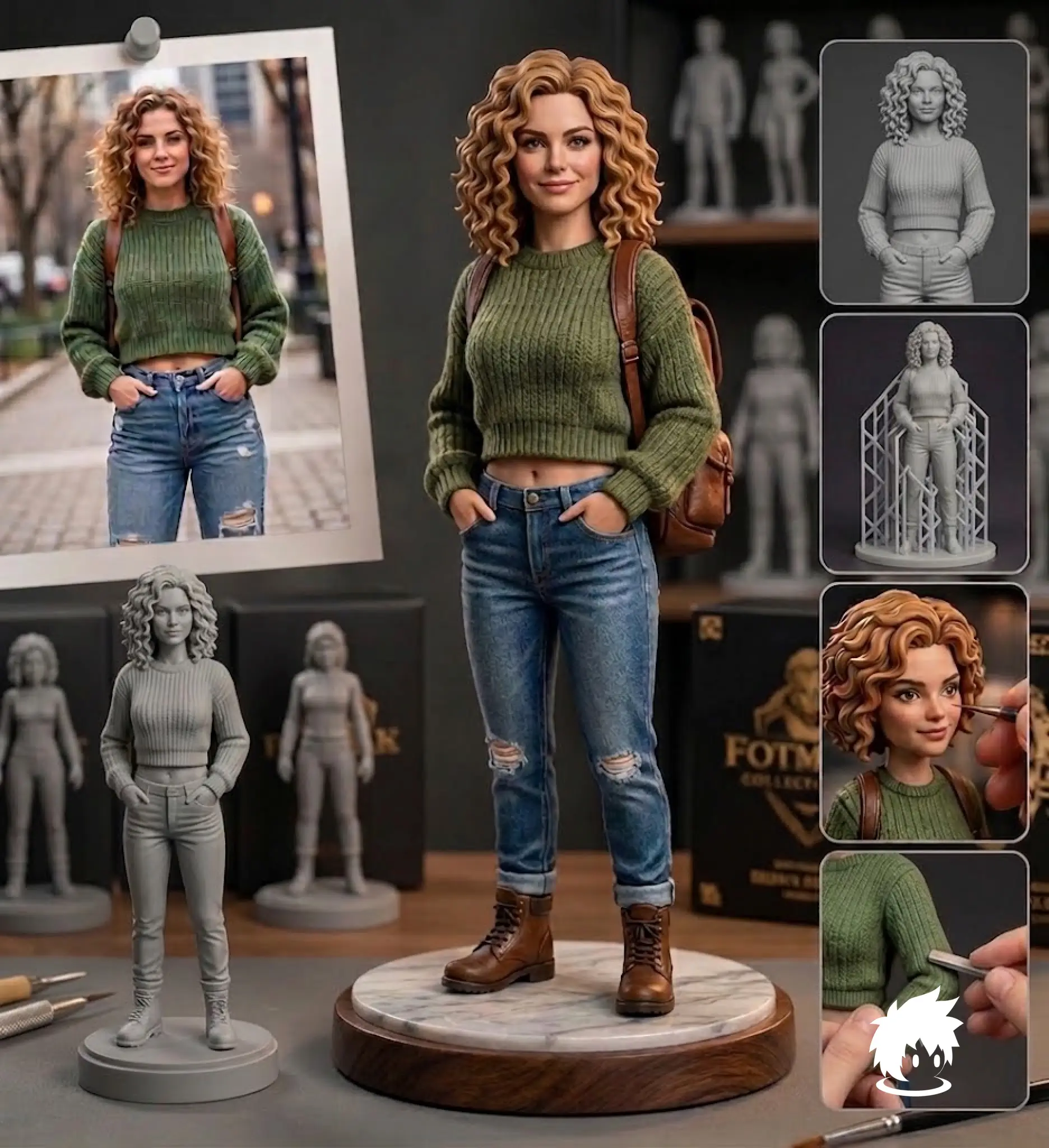 Semi-realistic style figurine